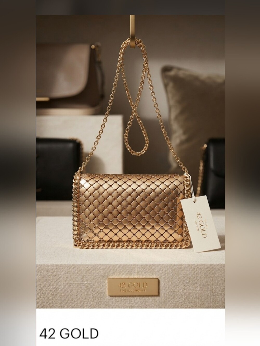 The 42 Gold Metallic Clutch